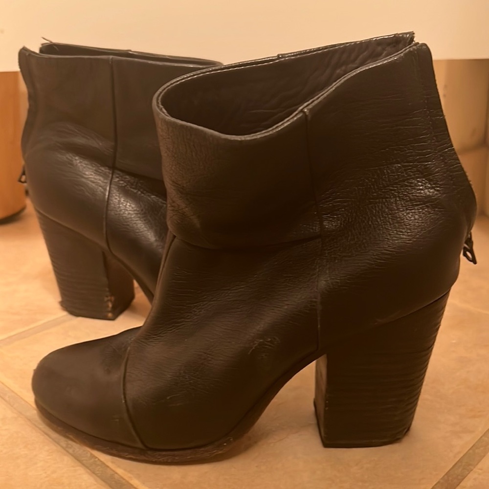 Rag & Bone Newbury Black Leather Boots 39